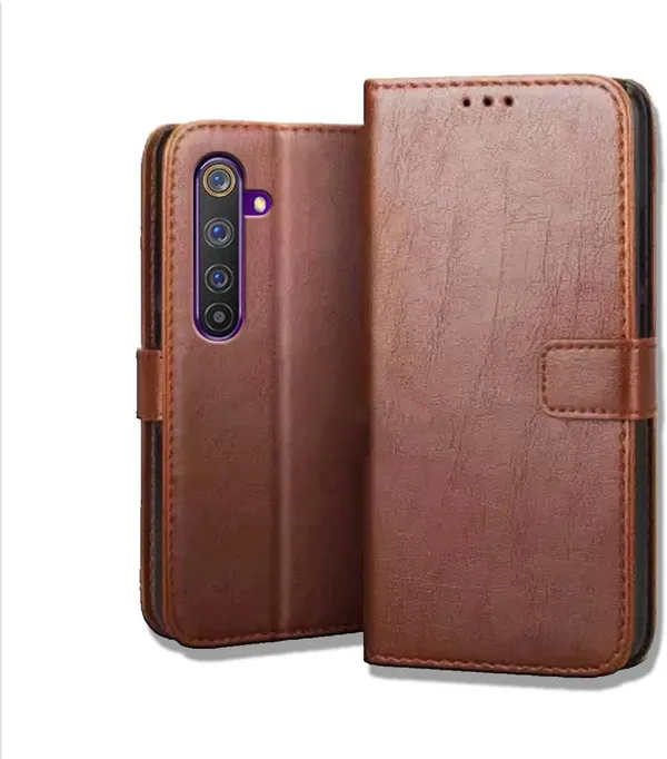Brown_Leather_Realme_6_Wallet_Case_Cover