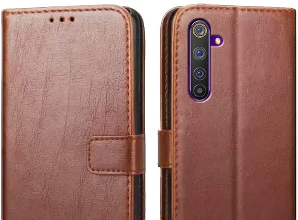 Brown_Leather_Realme_6_Pro_Flip_Cover