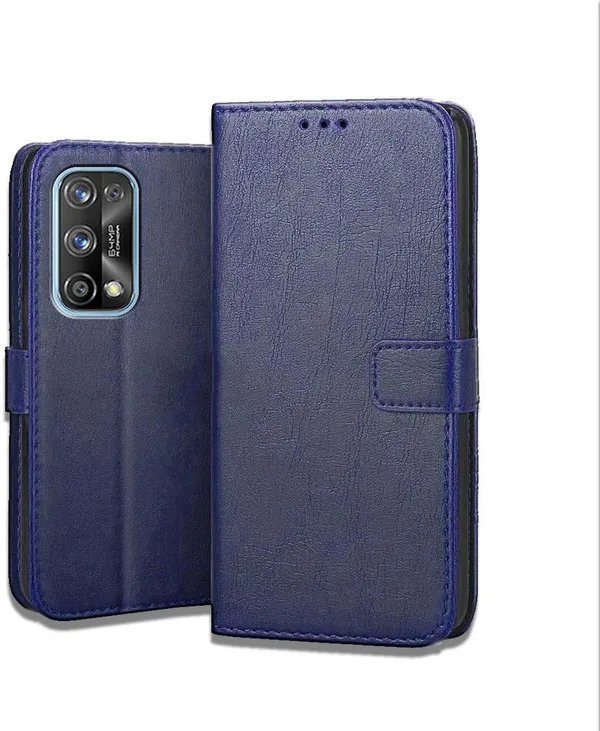 Blue_Leather_Realme_7_Pro_Flip_Cover