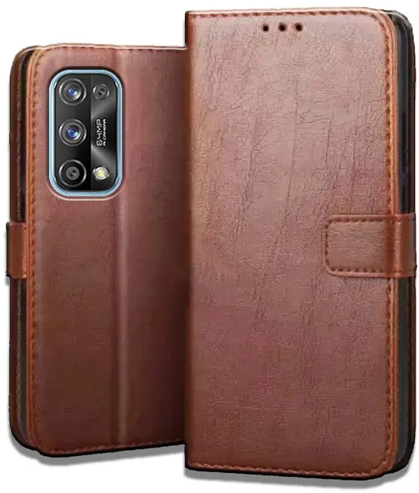 Brown_Leather_Realme_7_Pro_Flip_Cover