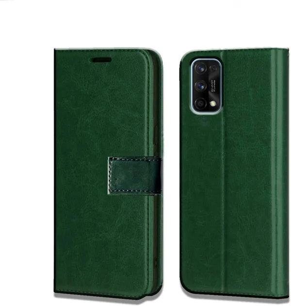 Green_Leather_Realme_7_Pro_Flip_Cover