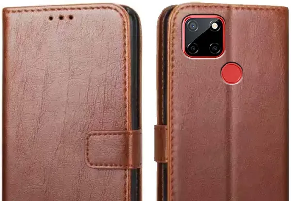 Brown_Leather_Realme_C12_Flip_Cover
