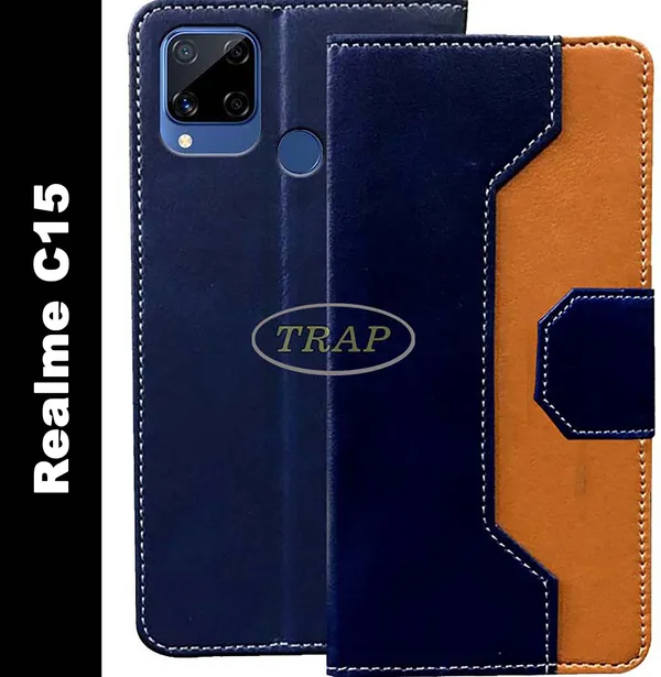 Multicolor_Artificial_Leather_Realme_C15_Flip_Cover
