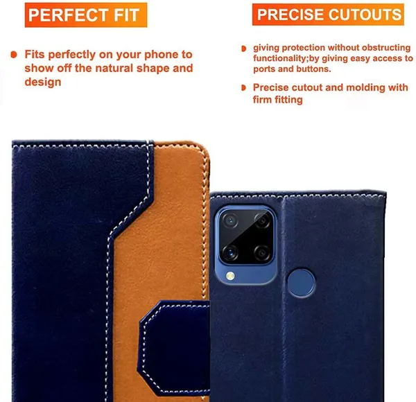 Multicolor_Artificial_Leather_Realme_C15_Flip_Cover