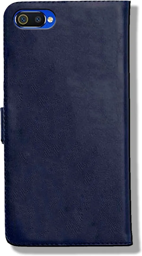 Blue_Leather_Oppo_Realme_C2_Flip_Cover