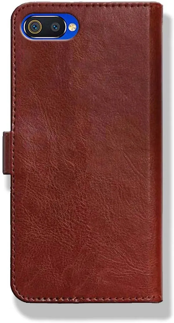 Brown_Leather_Oppo_Realme_C2_Flip_Cover