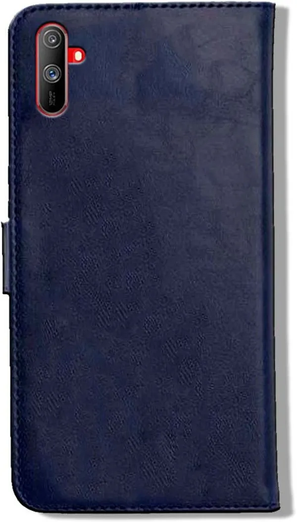 Blue_Leather_Realme_C3_Flip_Cover