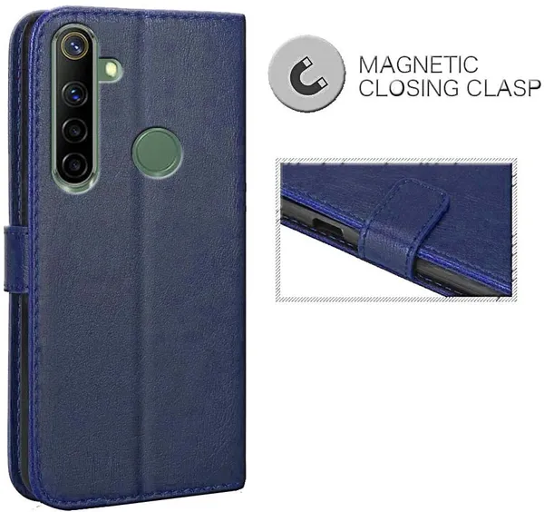 Blue_Leather_Realme_Narzo_10_Flip_Cover