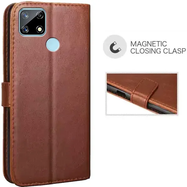 Brown_Leather_Realme_Narzo_20_Flip_Cover