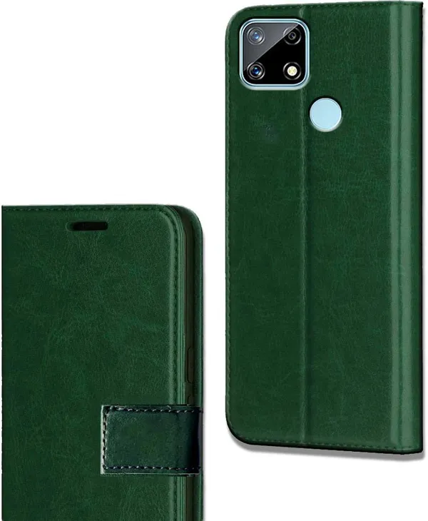 Green_Leather_Realme_Narzo_20_Flip_Cover