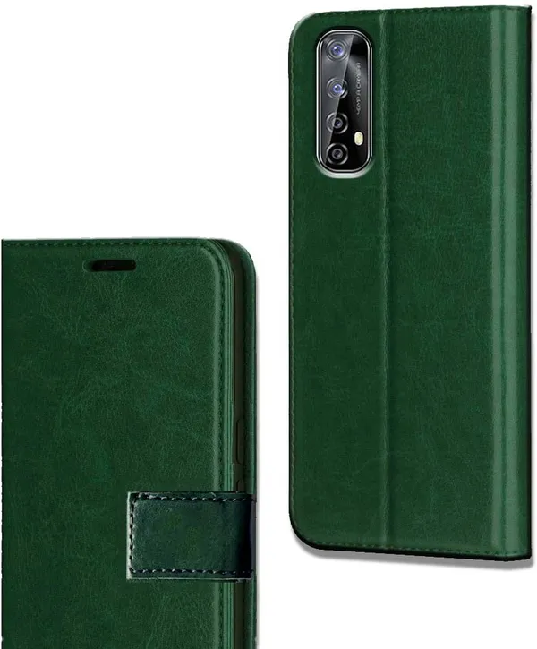 Green_Leather_Realme_Narzo_20_Pro_Flip_Cover