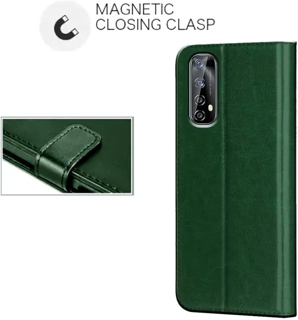 Green_Leather_Realme_Narzo_20_Pro_Flip_Cover