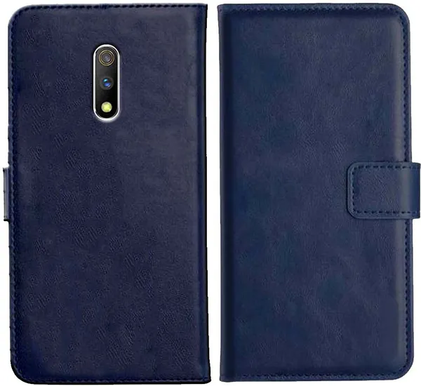 Blue_Leather_Oppo_Realme_X_Flip_Cover
