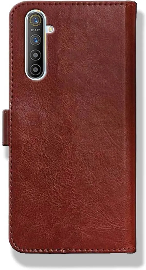 Brown_Leather_Oppo_Realme_X2_Flip_Cover