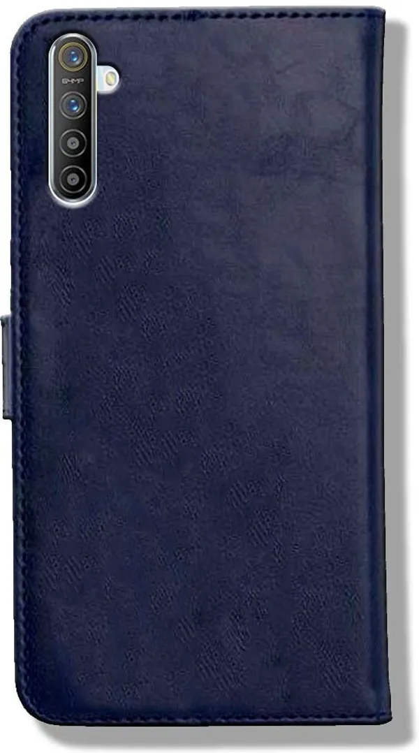Blue_Leather_Oppo_Realme_XT_Flip_Cover
