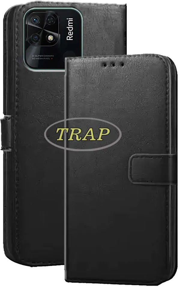Black_Artificial_Leather_Redmi_10_(2022)_Back_Cover