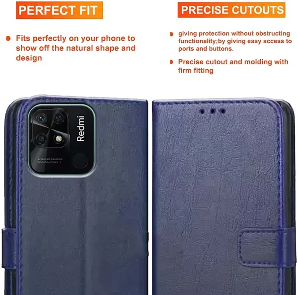 Blue_Artificial_Leather_Redmi_10_(2022)_Back_Cover