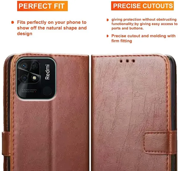 Brown_Artificial_Leather_Redmi_10_(2022)_Back_Cover