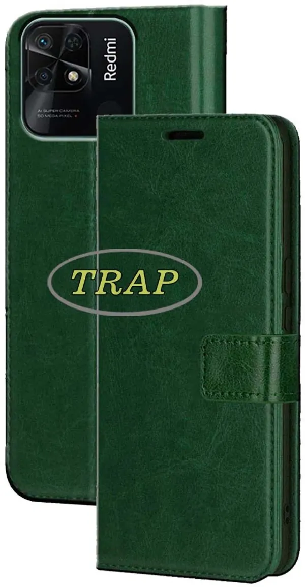Green_Artificial_Leather_Redmi_10_(2022)_Back_Cover
