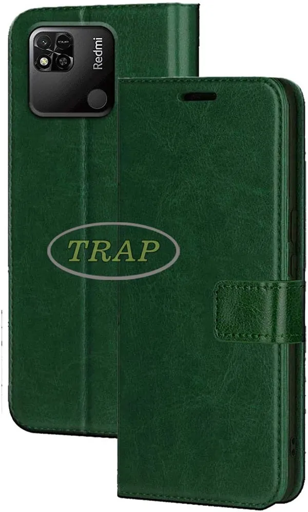 Green_Artificial_Leather_Redmi_10A_Back_Cover