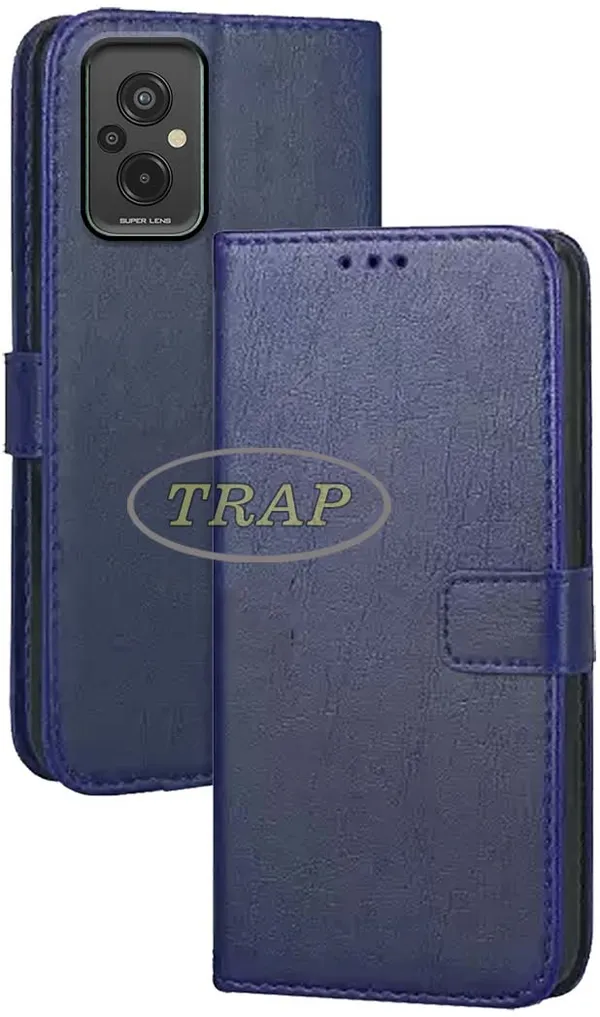 Blue_Artificial_Leather_Redmi_11_Prime_4G_Back_Cover