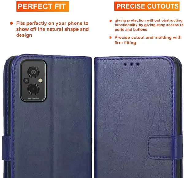 Blue_Artificial_Leather_Redmi_11_Prime_4G_Back_Cover