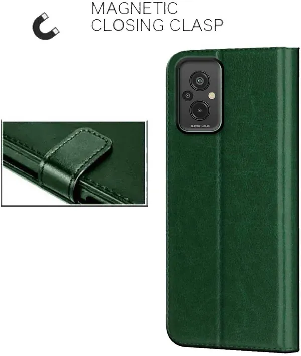 Green_Artificial_Leather_Redmi_11_Prime_4G_Back_Cover