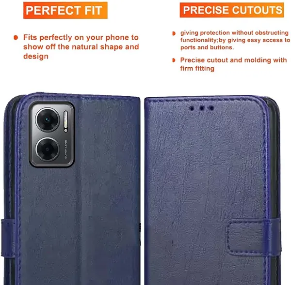 Blue_Artificial_Leather_Redmi_11_Prime_5G_Back_Cover