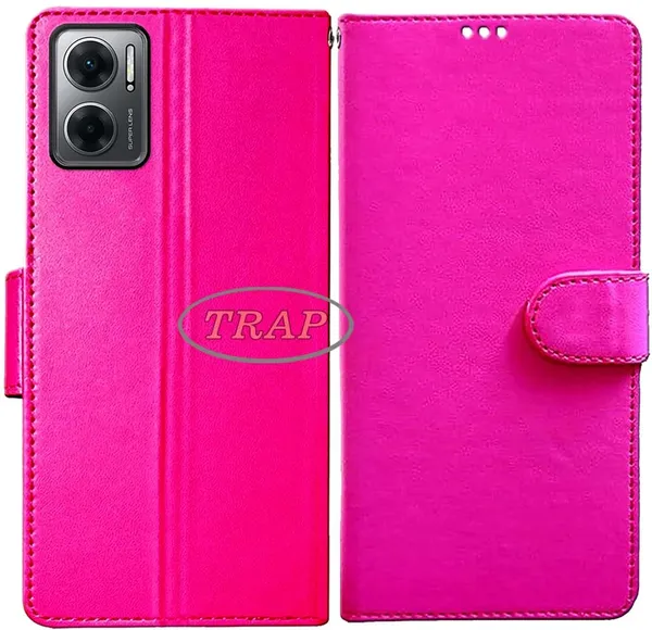 Pink_Artificial_Leather_Redmi_11_Prime_5G_Back_Cover
