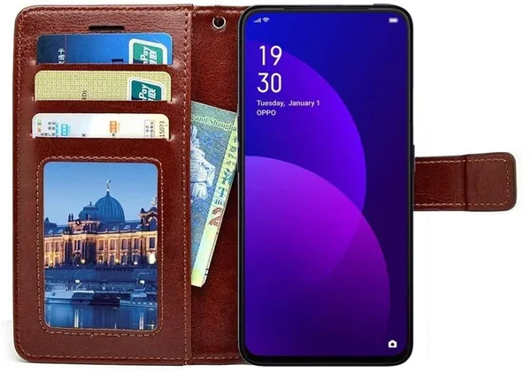 Brown_Artificial_Leather_Redmi_12_4G_Flip_Cover