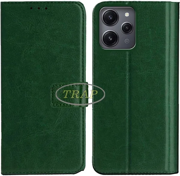 Green_Artificial_Leather_Redmi_12_Back_Cover