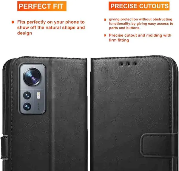 Black_Artificial_Leather_Redmi_12_Pro_Back_Cover
