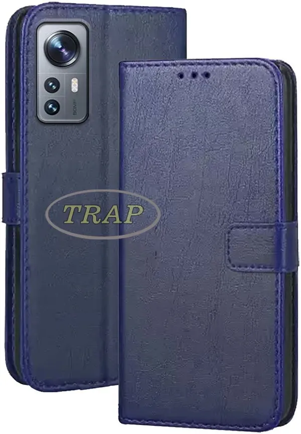 Blue_Artificial_Leather_Redmi_12_Pro_Back_Cover