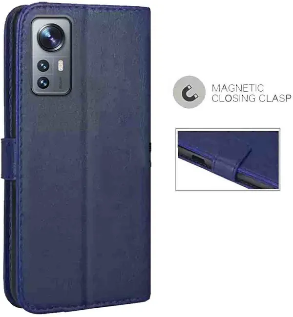 Blue_Artificial_Leather_Redmi_12_Pro_Back_Cover