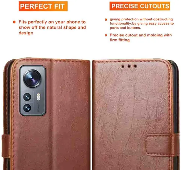 Brown_Artificial_Leather_Redmi_12_Pro_Back_Cover