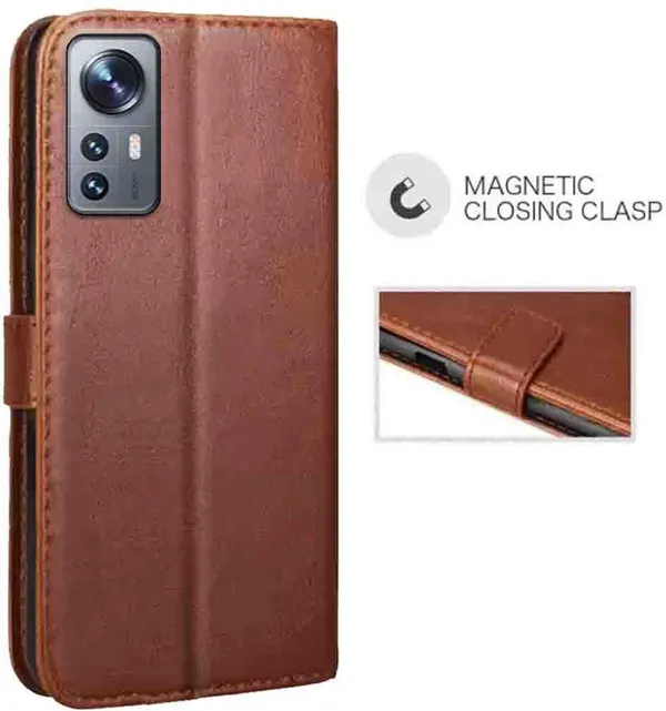 Brown_Artificial_Leather_Redmi_12_Pro_Back_Cover