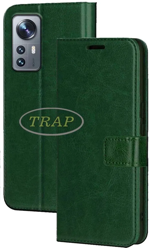 Green_Artificial_Leather_Redmi_12_Pro_Back_Cover