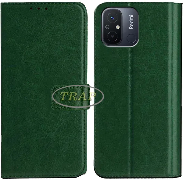 Green_Artificial_Leather_Redmi_12C_Back_Cover