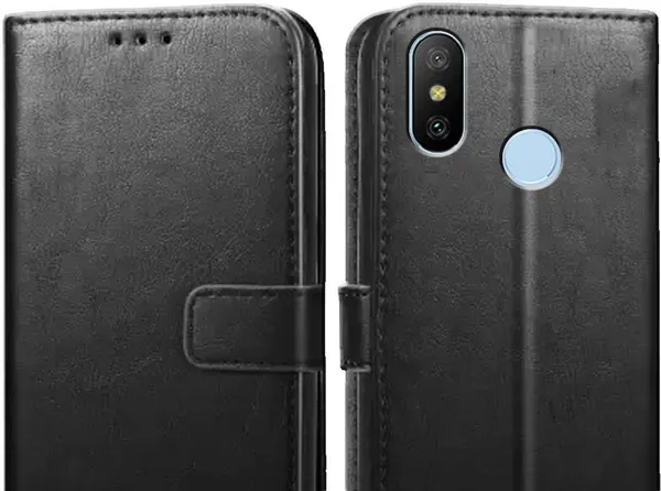 Black_Leather_Mi_Redmi_6_pro_Flip_Cover