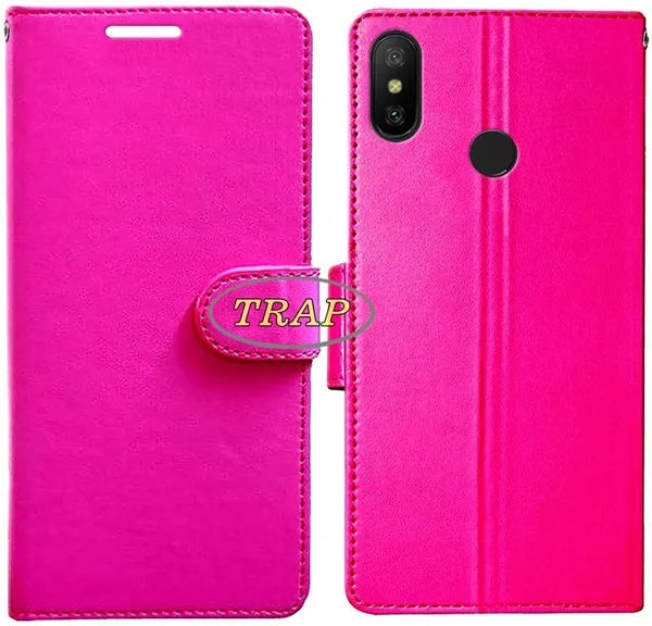 Pink_Artificial_Leather_Mi_Redmi_6_pro_Back_Cover
