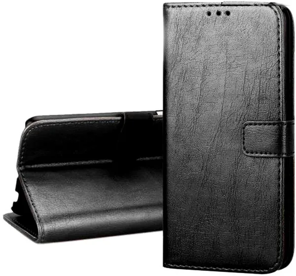 Black_Artificial_Leather_Redmi_7A_Flip_Cover
