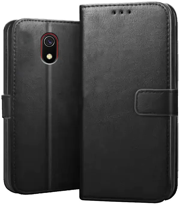 Black_Leather_Redmi_8A_Flip_Cover