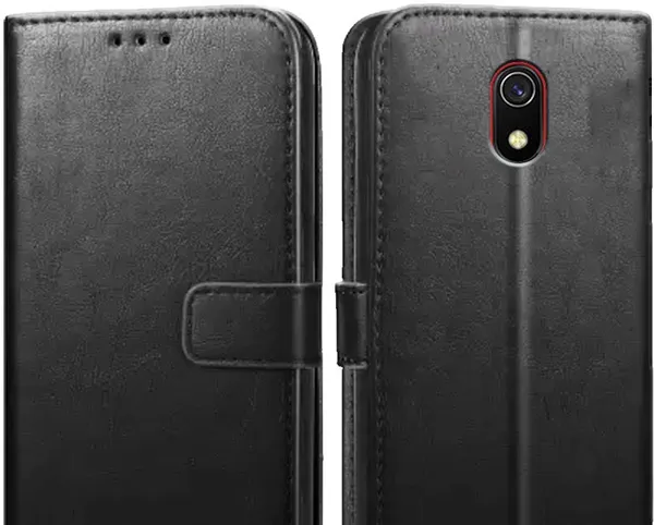 Black_Leather_Redmi_8A_Flip_Cover