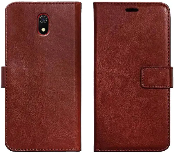 Brown_Leather_Mi_Redmi_8A_Flip_Cover