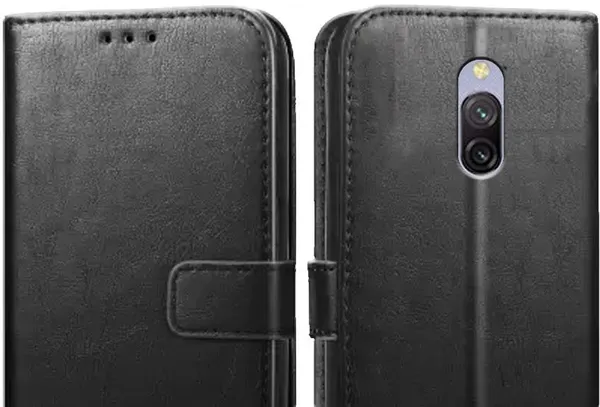 Black_Leather_Redmi_8A_Dual_Flip_Cover
