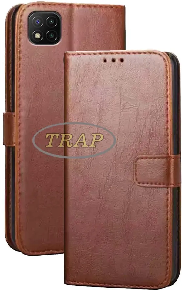 Brown_Artificial_Leather_Redmi_9_Active_Back_Cover