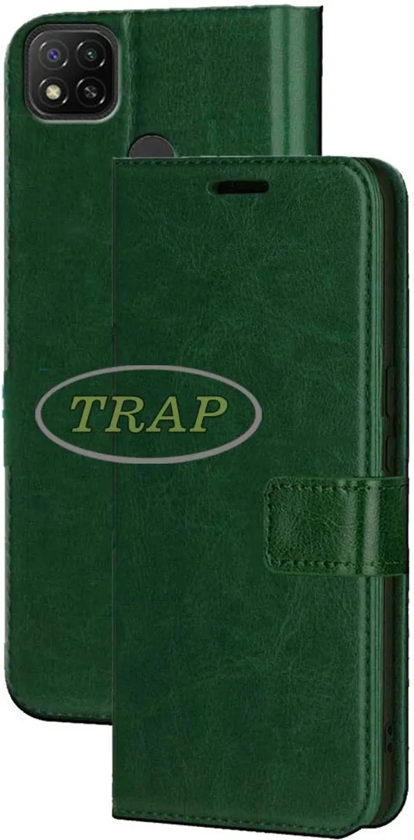 Green_Artificial_Leather_Redmi_9_Active_Back_Cover