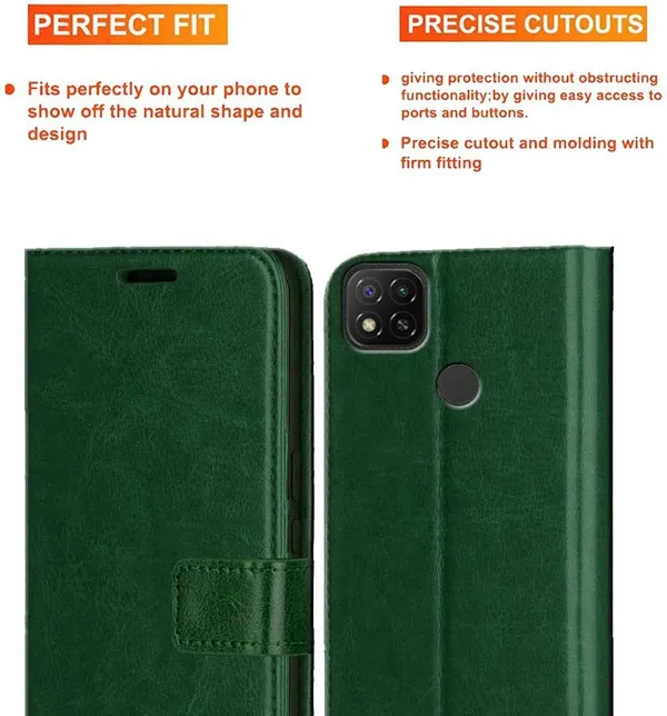 Green_Artificial_Leather_Redmi_9_Active_Back_Cover