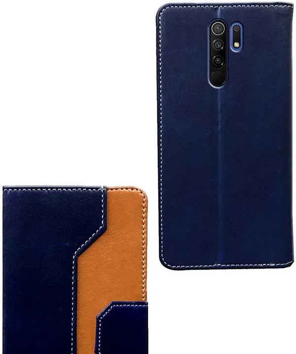 Multicolor_Artificial_Leather_Redmi_9_Prime_Flip_Cover