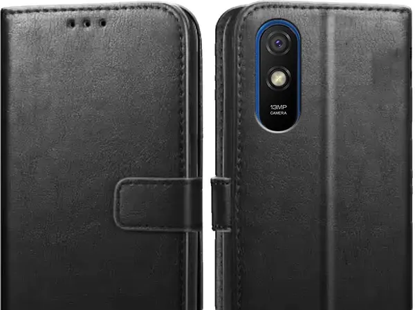 Black_Leather_Redmi_9A&Redmi_9i&Redmi_9i_Sport_Flip_Cover